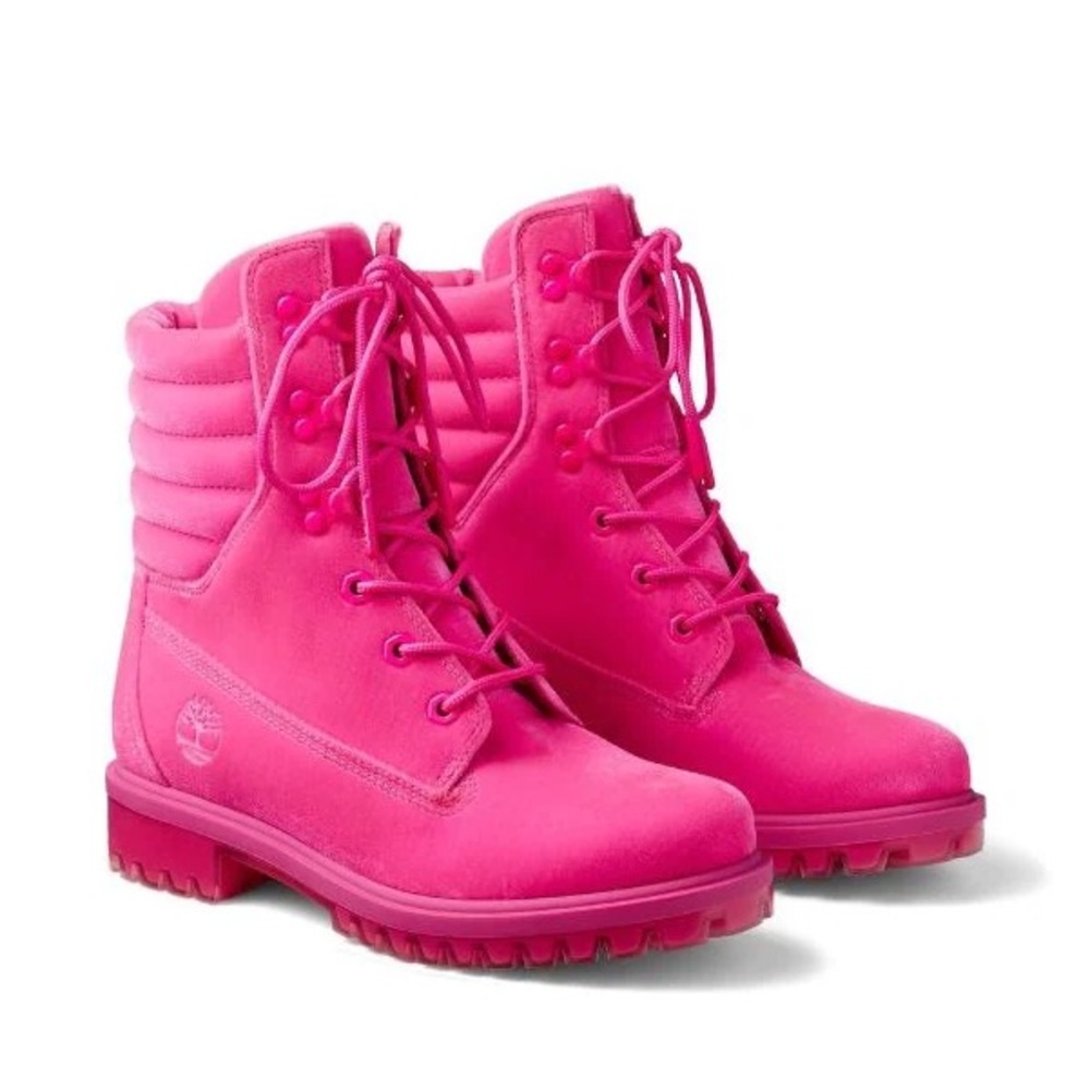 Jimmy Choo Timberland Pink Boots Size 6